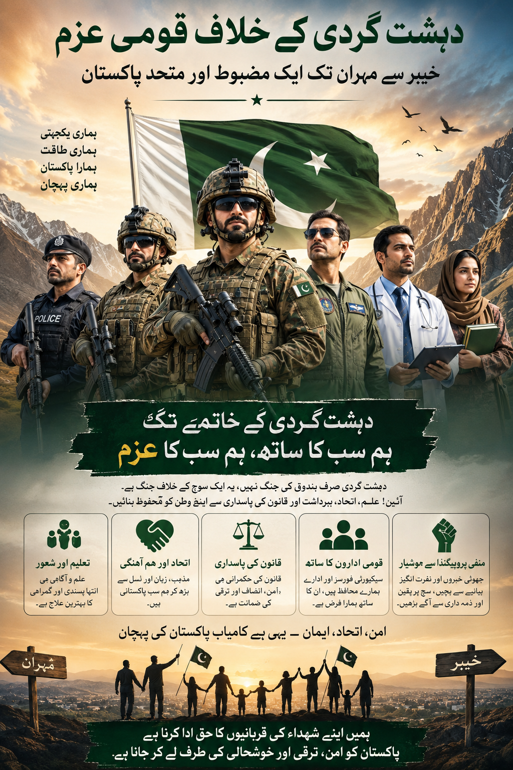 National Resolve Against Terrorism: A Strong and United Pakistan from Khyber to Mehran